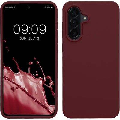 Afbeelding van kwmobile telefoonhoesje geschikt voor Samsung Galaxy A56 5G Hoesje met siliconen coating Smartphone case in bordeaux violet