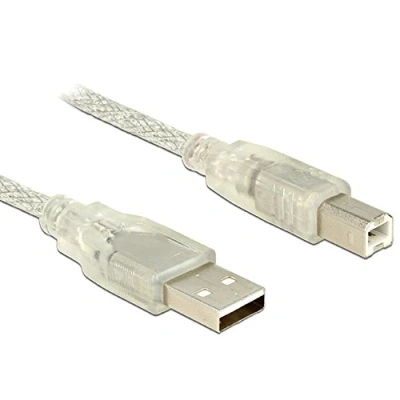 Afbeelding van USB naar B kabel USB2.0 tot 2A / transparant 3 meter