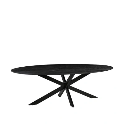 Afbeelding van LABEL51 Eettafel James Ovaal Zwart 240cm