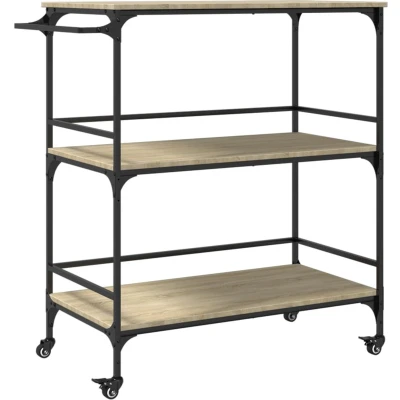 Afbeelding van Keukentrolley 100,5x50x105 cm bewerkt hout sonoma eikenkleurig