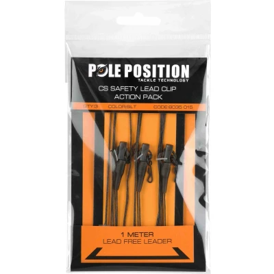 Afbeelding van Pole Position CS Leadclip + Leader Action Pack SIlt (65lb) (3 stuks) Leaders