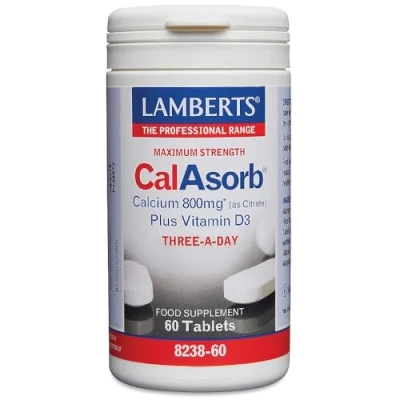 Afbeelding van Lamberts Calasorb (calcium citraat) &amp; Vitamine D3 60 tabletten