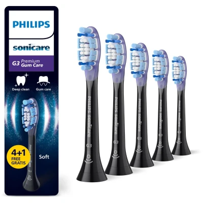Afbeelding van Philips Sonicare Premium GumCare Opzetborstels voor Elektrische Tandenborstel Zwart Verpakking van 5 HX9055/88