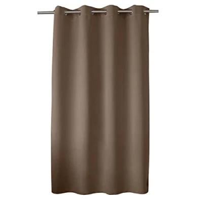 Afbeelding van ED ENJOY HOME Verduisteringsgordijn met zilveren oogjes, bruin, 140 x 180 cm, 100% polyester, Oeko Tex gecertificeerde stof, Réglisse collectie