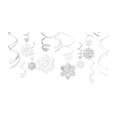 Afbeelding van Swirls sneeuwvlokken 12 stuks
