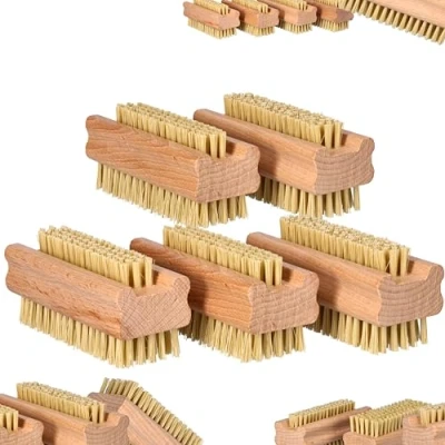 Afbeelding van ToolSpace 5 x nagelborstel van beukenhout, mix, robuust, Agawa Tapica, synthetische borstelharen, reinigingsborstel voor het reinigen nagels, vuil, manicure, pedicure