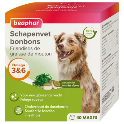 Afbeelding van Beaphar Schapenvetbonbons Zeewier Hondensnacks Medium