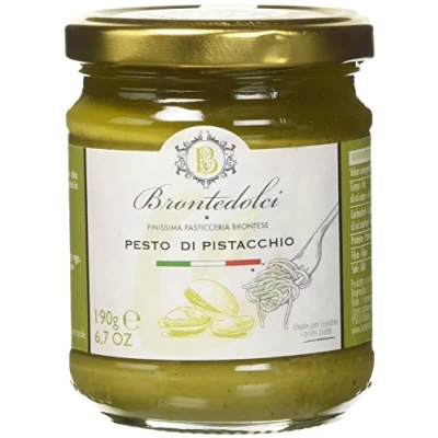 Afbeelding van Brontedolci Pistache pesto heerlijke bereiding voor 55% pistachenoten uit Sicilië Etna. 190g