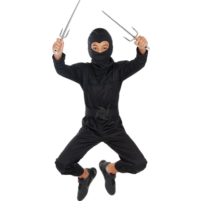 Afbeelding van FUNIDELIA Black Ninja Kostuum voor Jongens Maat: 107 113 cm Zwart