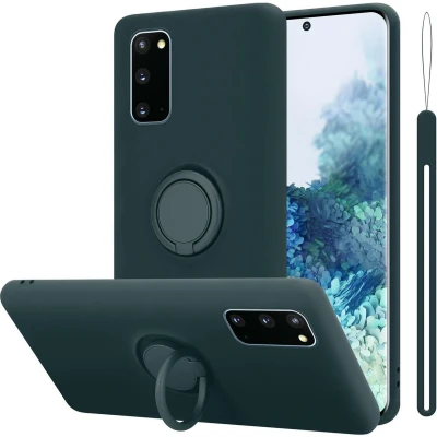 Afbeelding van Cadorabo Hoesje geschikt voor Samsung Galaxy S20 in LIQUID GROEN Beschermhoes van flexibel TPU silicone Case Cover met ring