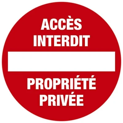Afbeelding van Exacompta Ref. 67100E 1 rond paneel VERBODEN TOEGANG / PRIVÉ EIGENDOM Gemaakt van polypro behandeld antislip en UV bestendig Paneeldiameter: 30 cm Kleur: rood