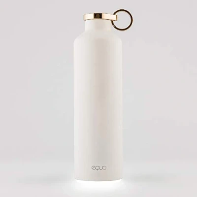 Afbeelding van EQUA Slimme drinkfles, 23 oz, Bluetooth verbinding met app en signaalherinneringen, dubbelwandige roestvrijstalen thermosfles, wit metalen deksel, MT 14