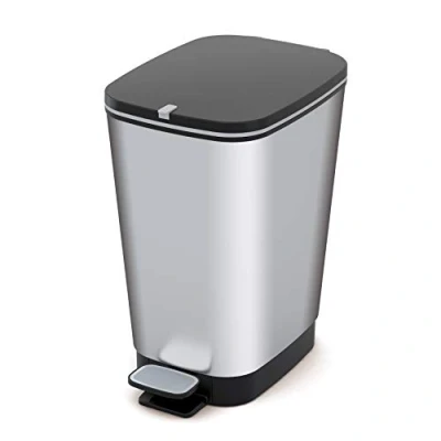 Image de Kis Chic Poubelle Plastique Argent 6 L 17,5 x 27 30 cm