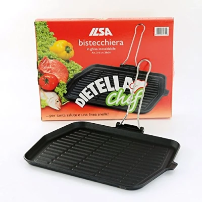 Afbeelding van ILSA Dietella Chief, gietijzeren grillpan, rechthoekig, 28 x 36 cm