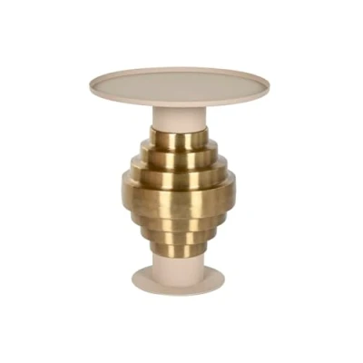 Afbeelding van Bijzettafel Home ESPRIT Crème Gouden 46 x 52 cm