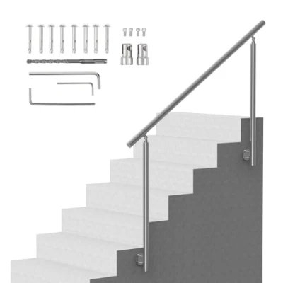 Image de VEVOR Rampe Escalier Main Courante Extérieur 150 cm pour Porche Montage Latéral
