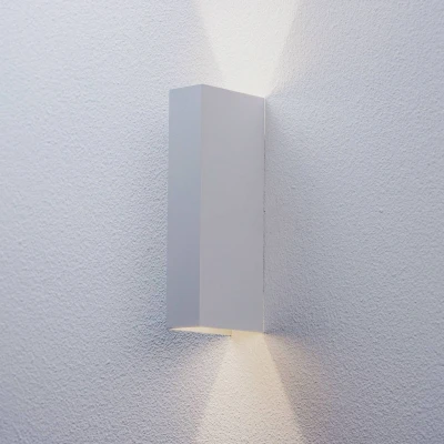 Afbeelding van Arcchio LED buiten wandlamp Brinja, wit, metaal, IP65