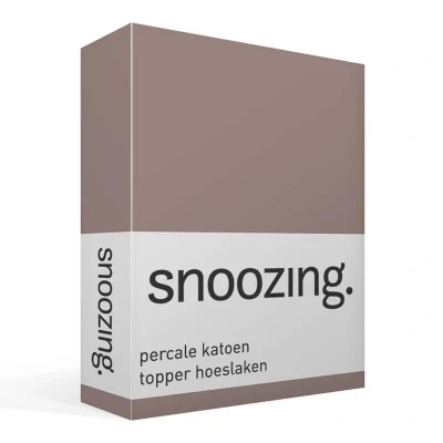 Afbeelding van Snoozing Topper Hoeslaken Tweepersoons 120x200 cm Percale katoen Taupe