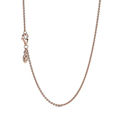 Afbeelding van PANDORA Klassieke kabelketting in 14 karaat roségoud verguld metalen legering Moments collectie, Metaal Roségoud, Zonder steen