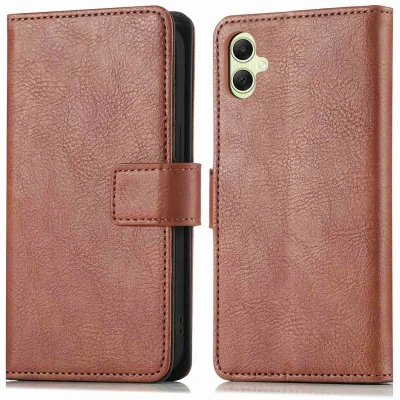 Afbeelding van iMoshion Hoesje Geschikt voor Samsung Galaxy A05s Met Pasjeshouder Luxe Bookcase Bruin