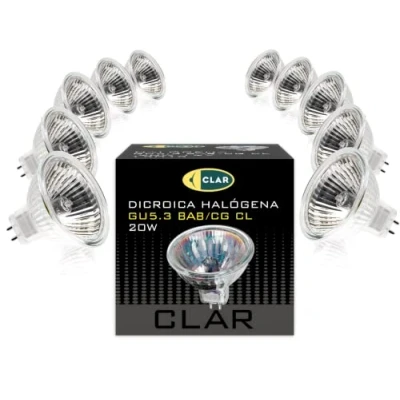 Afbeelding van CLAR halogeenlamp, 20 W, lamp 12 V, spot GU5.3 lamp, alogeenlamp, halogeenspot, halogeenlamp (10 stuks)