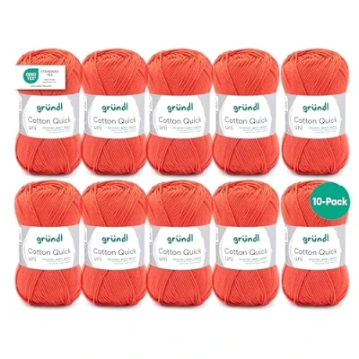 Afbeelding van Gründl Cotton Quick uni wol, katoen, oranje, 29 x 12 7 cm