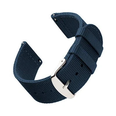 Afbeelding van Archer Watch Straps Vervangende Quick Release Horlogebanden van Hoogwaardig Nylon voor Dames en Heren, Horloges Smartwatches (Marineblauw, 20mm)