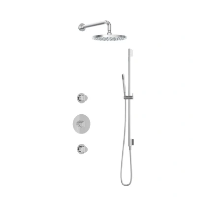Afbeelding van Hotbath Get together Regendoucheset IBS1 Chroom Staaf Handdouche 25cm Hoofddouche Wandarm 35cm met glijstang