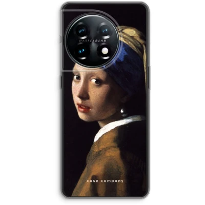 Afbeelding van Case Company® hoesje geschikt voor OnePlus 11 The Pearl Earring Soft Cover Telefoonhoesje Bescherming aan alle Kanten en Schermrand
