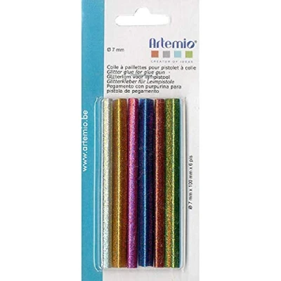 Afbeelding van 6 lijmvullingen glitter 7 mm Artemio