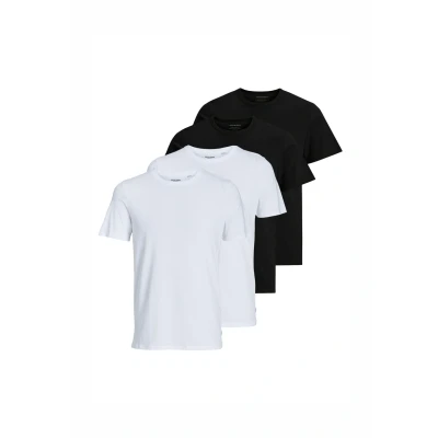 Afbeelding van Jack &amp; Jones 4 PACK Tshirt basic, Heren, Maat: XL, Schwarz weiß