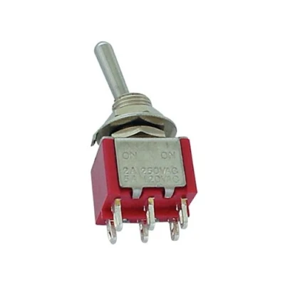 Afbeelding van VERTICALE TUIMELSCHAKELAAR DPDT ON OFF PCB TYPE