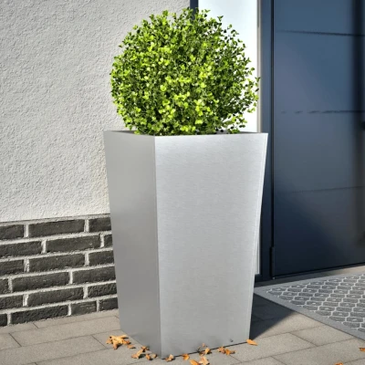 Afbeelding van vidaXL Plantenbakken 2 st 45x45x75 cm gegalvaniseerd staal