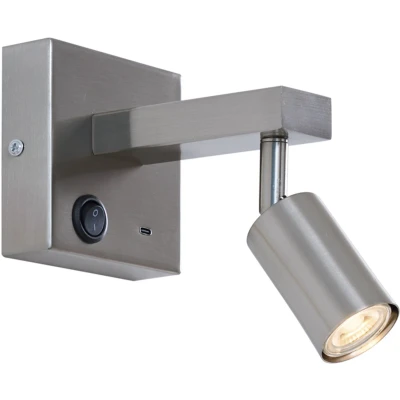 Afbeelding van QAZQA rex Moderne Wandlamp voor binnen 1 lichts L 15 cm Staal Woonkamer Slaapkamer Keuken