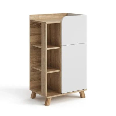 Afbeelding van Vicco Halfhoge kast Karen, Sonoma/Wit, 50 x 90 cm met deur en lade