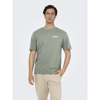 Afbeelding van Only &amp; Sons Onskeane TEE Tshirt print, Heren, Maat: XS, Castor gray