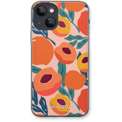 Afbeelding van Case Company® hoesje geschikt voor iPhone 13 mini Perzik Soft Cover Telefoonhoesje Bescherming aan alle Kanten en Schermrand