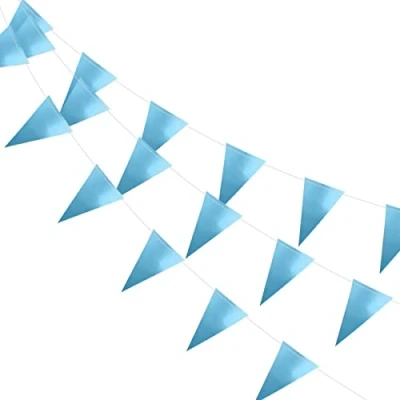 Afbeelding van Slinger Vlaggenlijn Blauw Verjaardag Gender Reveal Metallic 20 Meter