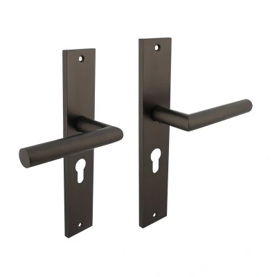 Afbeelding van Intersteel Deurkruk Bastian op schild 245x45 mm profielcilindergat 55 antracietgrijs