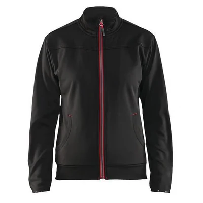 Image de Sweat zippé femme noir/rouge
