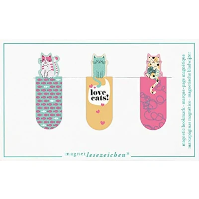 Afbeelding van Magnetische boekenlegger love cats set van 3 2,1x5,5cm