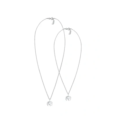 Afbeelding van Elli 2 PACK Elefant Ketting silvercoloured voor kinderen, Maat: 45, Silver coloured