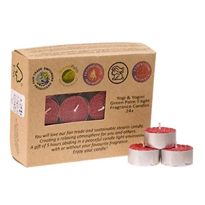 Afbeelding van Roos waxinelichtjes fair trade 24 stuks