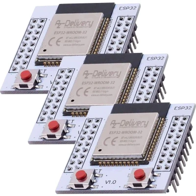 Afbeelding van AZDelivery 3 x ESP32 Wlan WiFi Module met Adapterplaat compatibel Arduino en Raspberry Pi Inclusief E Book!