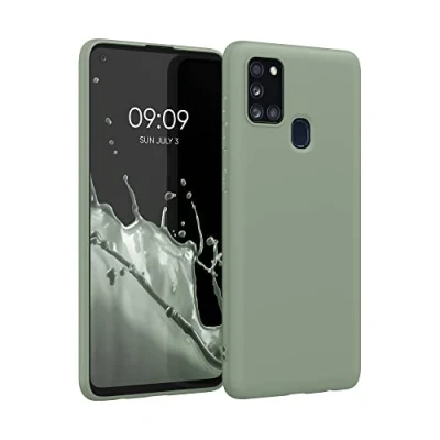 Afbeelding van kwmobile telefoonhoesje geschikt voor Samsung Galaxy A21s Hoesje smartphone Back cover in grijsgroen