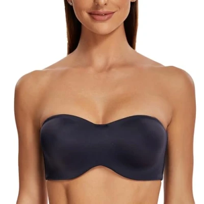 Afbeelding van MELENECA Dames Strapless bh Essential Beugel Ongewatteerde Grote Borsten, Donkerblauw, 115D