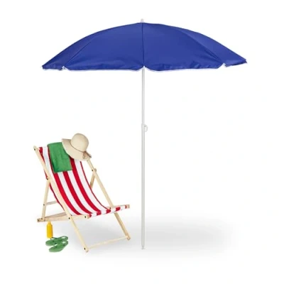 Afbeelding van Relaxdays Parasol 160 cm reis strandparasol opvouwbaar draagtas kantelbaar