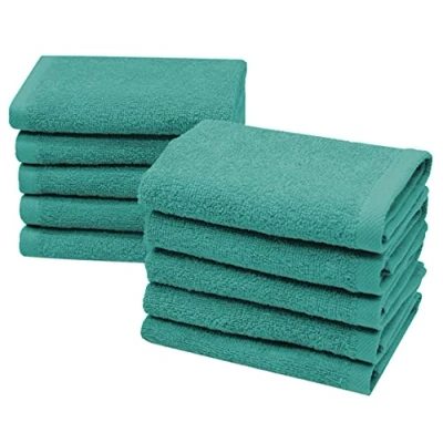 Afbeelding van ZOLLNER Set van 10 gastendoekjes, katoen, 30 x cm, turquoise