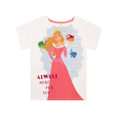 Afbeelding van Disney T shirt voor meisjes, sleeping beauty, Wit.