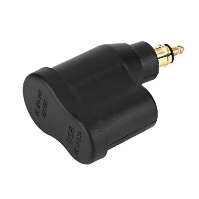 Afbeelding van Oplader voor sigarettenaansteker, 12 24 V, 3,3 A, motorfiets, dubbele USB oplader, voedingsadapter Hella DIN aansluiting